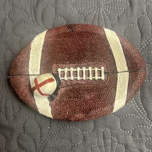 Vintage Russ Resin Football Bowl Trinket w/Helmet Deflated Style Memorablia